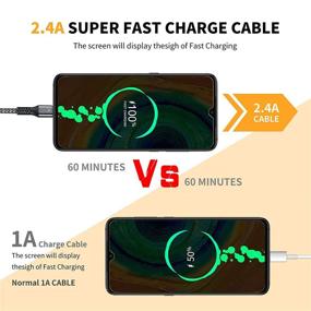 img 1 attached to 🔌 Быстрая зарядка Micro USB кабеля для USB, 2 шт [4FT+6FT] Кабель передачи данных для Android зарядного устройства - Совместим с Samsung Galaxy S7 Edge S6 S5 S2 J7 J7V J5 J3 Note4 5, LG K40 K20, Moto E4 E5 E6, PS4, Xbox One - JIUWFOX