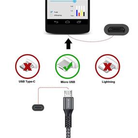 img 3 attached to 🔌 Быстрая зарядка Micro USB кабеля для USB, 2 шт [4FT+6FT] Кабель передачи данных для Android зарядного устройства - Совместим с Samsung Galaxy S7 Edge S6 S5 S2 J7 J7V J5 J3 Note4 5, LG K40 K20, Moto E4 E5 E6, PS4, Xbox One - JIUWFOX