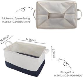 img 3 attached to 📦 Hoikwo Set of 3 Well Standing Storage Baskets, Collapsible Fabric Bins for Organizing Shelf Nursery Home Closet