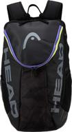 🎾 ultimate performance: head tour team tennis backpack 2 racquet carrying bag in stylish black/purple – padded shoulder straps & shoe compartment included logo