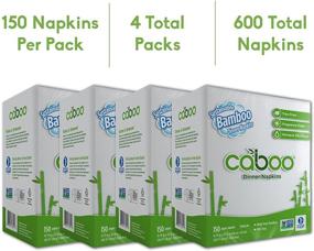 img 3 attached to Caboo Eco-Friendly Bamboo Dinner Napkins - 4 Packs of 150, 600 Total Paper Napkins, Sustainable & Disposable White Napkins