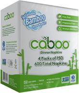 caboo eco-friendly bamboo dinner napkins - 4 packs of 150, 600 total paper napkins, sustainable & disposable white napkins logo