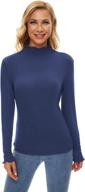 🧶 madheart women's lightweight ribbed knit sweaters: long sleeve mock turtleneck layer shirts logo