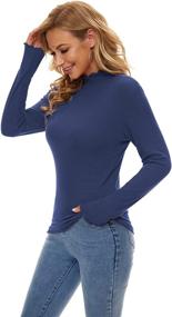 img 1 attached to 🧶 MadHeart Women's Lightweight Ribbed Knit Sweaters: Long Sleeve Mock Turtleneck Layer Shirts