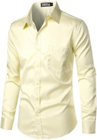 img 3 attached to 👔 ZEROYAA Stylish Men's Casual Business Sleeve Clothing