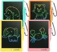 carrvas 4 pack 10 inch lcd writing tablets: colorful drawing pads for kids, erasable & reusable electronic doodle boards - educational learning toys - perfect gifts for boys and girls at home or school logo