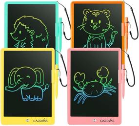 img 4 attached to CARRVAS 4 Pack 10 Inch LCD Writing Tablets: Colorful Drawing Pads for Kids, Erasable & Reusable Electronic Doodle Boards - Educational Learning Toys - Perfect Gifts for Boys and Girls at Home or School