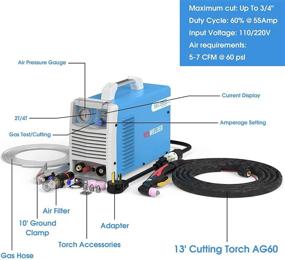 img 2 attached to 🔪 YESWELDER CUT-55DS: Advanced 55 Amp Digital Plasma Cutter with Dual Voltage Cutting Capability