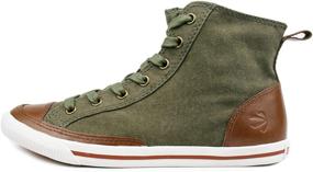 img 3 attached to Vintage Olive Sneakers for Men by Burnetie: Classic and Stylish Footwear