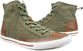 img 4 attached to Vintage Olive Sneakers for Men by Burnetie: Classic and Stylish Footwear