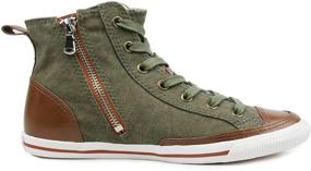 img 2 attached to Vintage Olive Sneakers for Men by Burnetie: Classic and Stylish Footwear