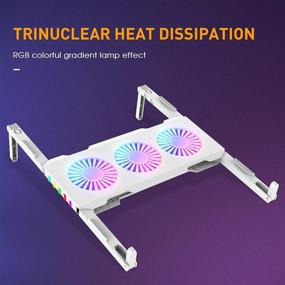 img 2 attached to 🔥 Enhance Laptop Performance: RGB Foldable Cooling Pad with High-Speed Fans for MacBook Pro, Dell Xps, HP, and More Laptops