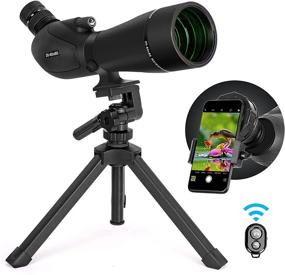img 4 attached to 🔭 Gosky HD Spotting Scope 20-60x 80mm with Tripod, Smartphone Adapter - BAK 4 Prism Spotter Scope for Bird Watching, Target Shooting, Hunting, Wildlife Scenery