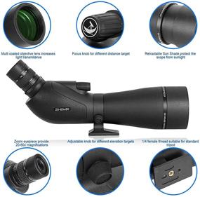 img 1 attached to 🔭 Gosky HD Spotting Scope 20-60x 80mm with Tripod, Smartphone Adapter - BAK 4 Prism Spotter Scope for Bird Watching, Target Shooting, Hunting, Wildlife Scenery