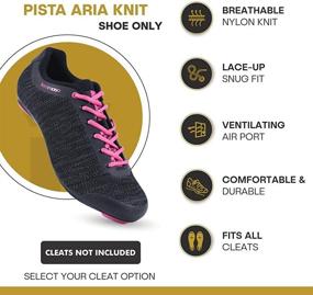 img 3 attached to Tommaso Pista Aria Knit Women's Cycling Shoe Bundle with Cleat - Look Delta, SPD Compatible - Black, Pink, Grey, Blue