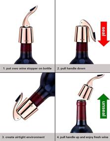 img 1 attached to Rose Gold OWO Wine Bottle Stopper - Silicone Wine 🍾 Saver, Decorative Wine Preserver, Reusable Cork Keeps Wine Fresh - 2 Pack