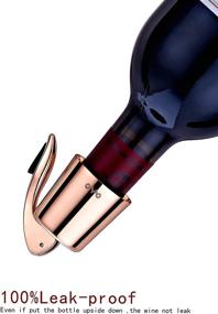 img 2 attached to Rose Gold OWO Wine Bottle Stopper - Silicone Wine 🍾 Saver, Decorative Wine Preserver, Reusable Cork Keeps Wine Fresh - 2 Pack