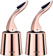 rose gold owo wine bottle stopper - silicone wine 🍾 saver, decorative wine preserver, reusable cork keeps wine fresh - 2 pack logo