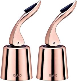 img 4 attached to Rose Gold OWO Wine Bottle Stopper - Silicone Wine 🍾 Saver, Decorative Wine Preserver, Reusable Cork Keeps Wine Fresh - 2 Pack