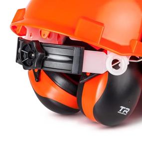 img 1 attached to High-Visibility TR Industrial Forestry Safety Helmet with Integrated Hearing Protection System (Orange)