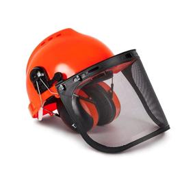 img 4 attached to High-Visibility TR Industrial Forestry Safety Helmet with Integrated Hearing Protection System (Orange)