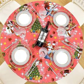 img 4 attached to 🎄 Lifesmells Waterproof Wipeable Christmas Tablecloth: Durable Protection for your Festive Decor