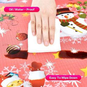 img 1 attached to 🎄 Lifesmells Waterproof Wipeable Christmas Tablecloth: Durable Protection for your Festive Decor