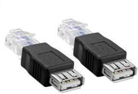 img 2 attached to 🔌 SIENOC 5 Packs of Ethernet RJ45 Male to USB Female Router Adapter Plug Socket for Enhanced LAN Network Connectivity