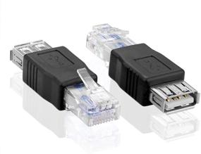 img 1 attached to 🔌 SIENOC 5 Packs of Ethernet RJ45 Male to USB Female Router Adapter Plug Socket for Enhanced LAN Network Connectivity