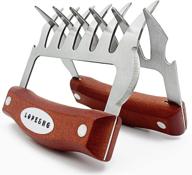 🍖 lope & ng meat handler shredder claws set - wood stainless steel bbq pulled pork paws for efficient shredding, carving, and handling food logo