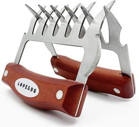 img 4 attached to 🍖 LOPE & NG Meat Handler Shredder Claws Set - Wood Stainless Steel BBQ Pulled Pork Paws for Efficient Shredding, Carving, and Handling Food