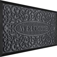 🎅 outdoor christmas door mat - 30x18 welcome mat for front door - christmas rug - grey doormat for outdoor use логотип