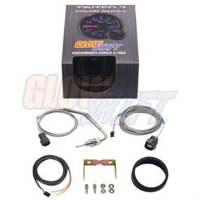 img 1 attached to 🌈 GlowShift 52mm 7 Color 1500 F Pyrometer EGT Gauge Kit for Diesel Trucks - Includes Type K Probe - Black Dial - Smoked Lens