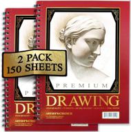 🎨 premium artist's choice sketch pad - 75 sheets (pack of 2) for exceptional artwork logo