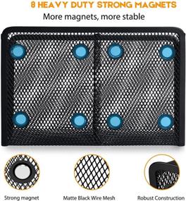img 3 attached to 🖊️ Ultra Powerful Magnetic Pencil Holder - Heavy Duty Magnets Mesh Marker Holder Ideal for Whiteboard, Fridge, and Locker Decor (2 Baskets, 1 Pack Black)