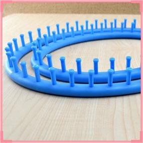 img 2 attached to 🧶 HEALLILY Blue Afghan Loom Knitting Board Kit with 8-Shaped Weave Loom, 3pcs Accessories for DIY Wool Hat Sweater