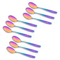 🌈 rainbow kids spoons - 9 piece stainless steel kids cutlery set, child and toddler safe flatware, ideal for home and preschools - includes 9 spoons, kids silverware, kids utensil set logo