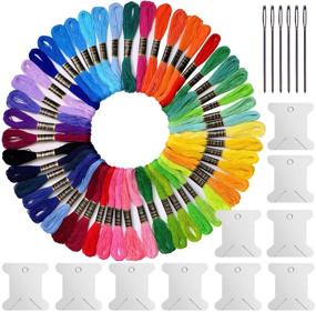 img 4 attached to 🌈 Vibrant Rainbow Embroidery Floss - 50 Skeins for Cross Stitch, Friendship Bracelets, and Crafts
