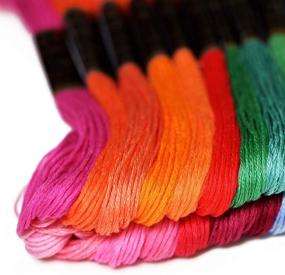 img 2 attached to 🌈 Vibrant Rainbow Embroidery Floss - 50 Skeins for Cross Stitch, Friendship Bracelets, and Crafts