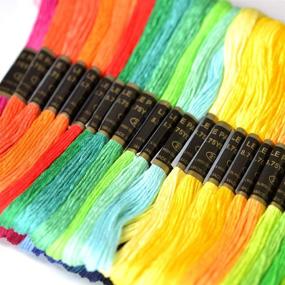 img 3 attached to 🌈 Vibrant Rainbow Embroidery Floss - 50 Skeins for Cross Stitch, Friendship Bracelets, and Crafts