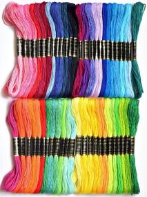 img 1 attached to 🌈 Vibrant Rainbow Embroidery Floss - 50 Skeins for Cross Stitch, Friendship Bracelets, and Crafts