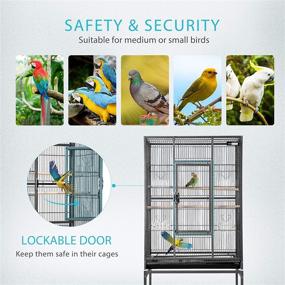 img 1 attached to 🐦 VIVOHOME 54 Inch Wrought Iron Large Bird Flight Cage: Ideal for African Grey Parrot, Cockatiel, and more!