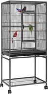 🐦 vivohome 54 inch wrought iron large bird flight cage: ideal for african grey parrot, cockatiel, and more! logo