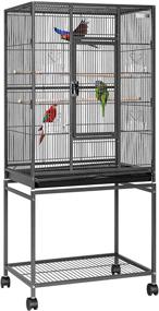 img 4 attached to 🐦 VIVOHOME 54 Inch Wrought Iron Large Bird Flight Cage: Ideal for African Grey Parrot, Cockatiel, and more!