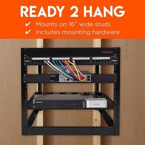 img 3 attached to ECHOGEAR 10U Open Frame Rack - Wall Mountable Heavy Duty 4 Post Design for Networking & AV Gear - Includes 2 Vented Shelves & Mounting Hardware