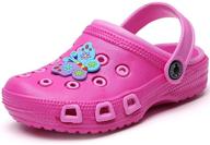👣 loulán toddler little kids clogs slippers - cartoon sandals for girls and boys: lightweight slide-on garden shoes, beach pool shower slipper logo