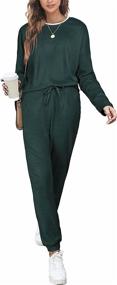 img 3 attached to 👩 DOFAOO 2 Piece Lounge Sets for Women - Long Sleeve SweatSuit for Casual Jogging Suits