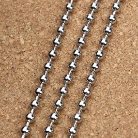 img 2 attached to Tiparts 30ft Stainless Steel Ball Chains with 20pcs Clasps - Silver Bead Chain Set (2.4mm Width)