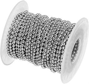 img 3 attached to Tiparts 30ft Stainless Steel Ball Chains with 20pcs Clasps - Silver Bead Chain Set (2.4mm Width)