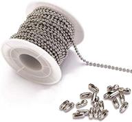 tiparts 30ft stainless steel ball chains with 20pcs clasps - silver bead chain set (2.4mm width) logo